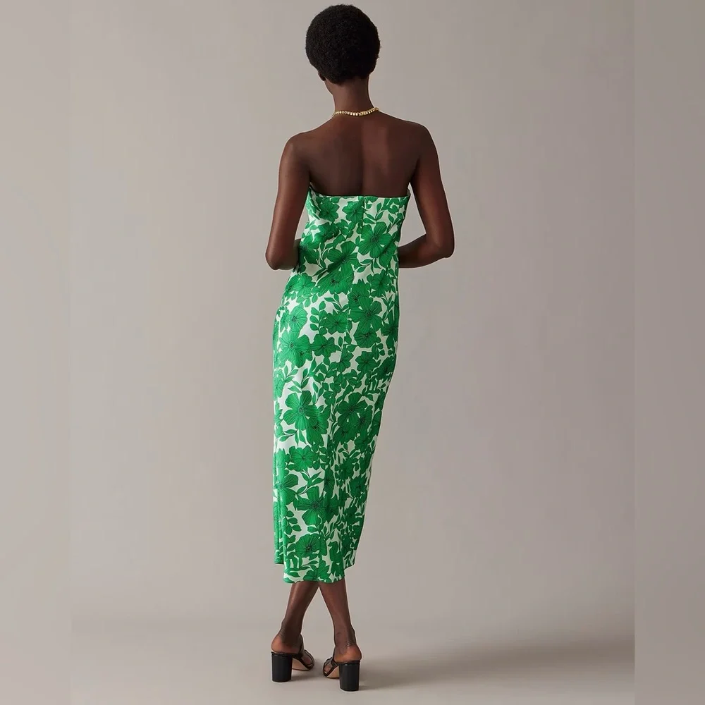 J.Crew Collection strapless slip dress in greenhouse floral print BU272